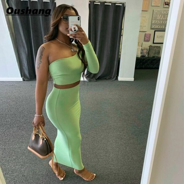 2 Picee Dress Set Women Off Shoulder And Skirt Summer Sexy Beach Dresses 2021 Fashion Holiday