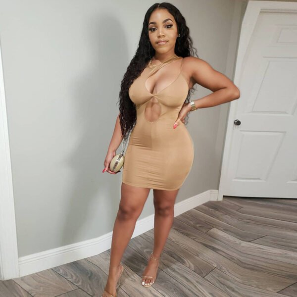 Solid Hollow Out Women Sexy Mini Dress 2021 One Shoulder Summer Bodycon Party Club Dresses Sheath 2