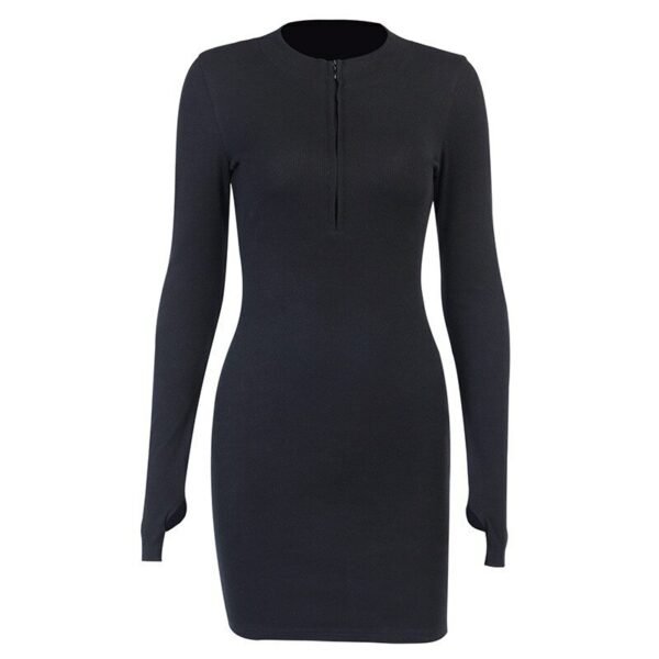 Plus Size 5Xl Women Winter Dress Solid Sexy Bodycon Ribbed Dresses Deep V Neck Stretch Party 4