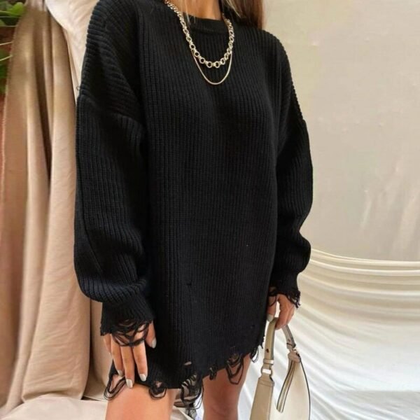 Y2K Sweater Women S Dress Autumn Winter Knitted Feamle Dresses Casual Loose Oversized Unique Top O 3